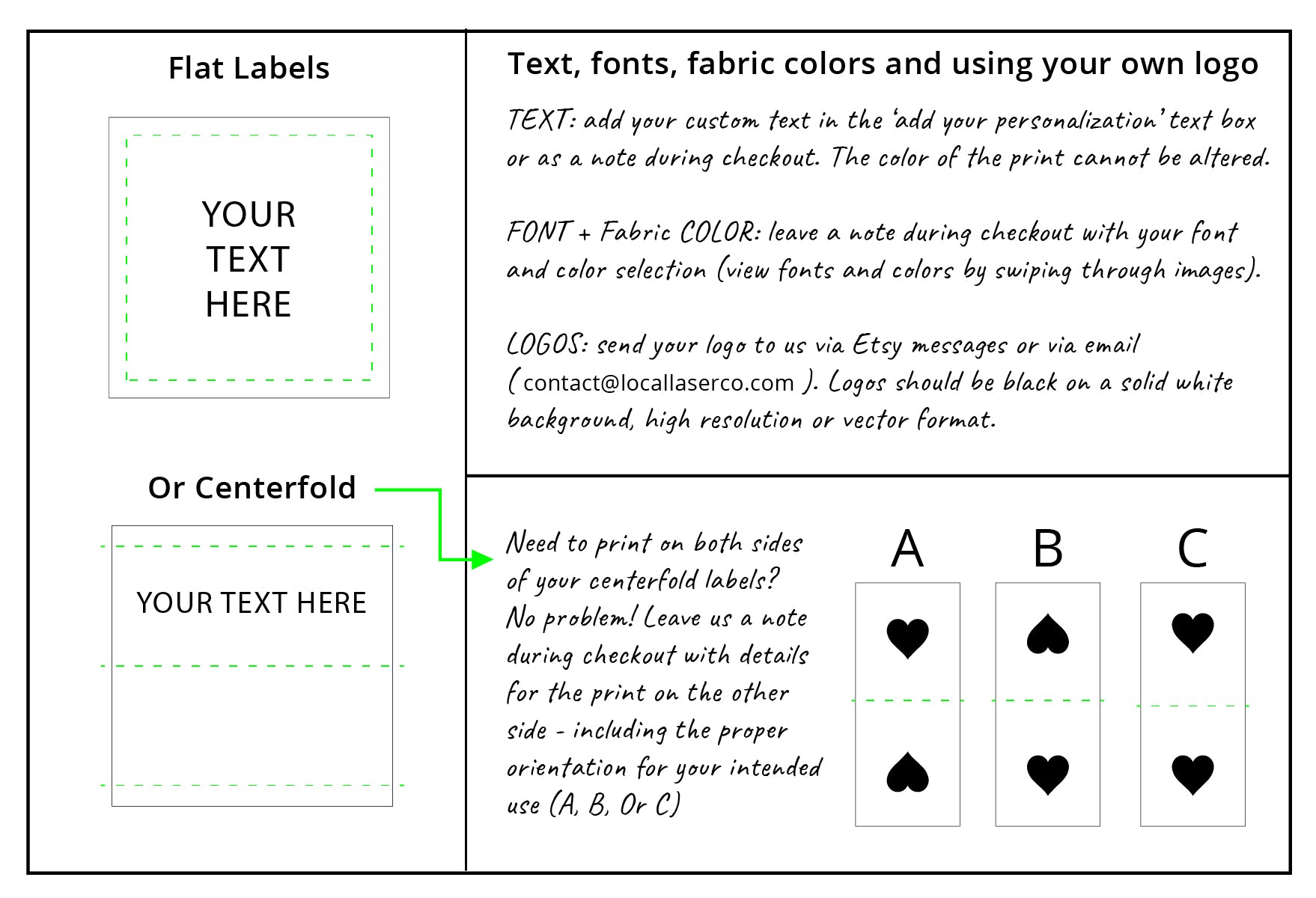 Custom Machine Washable Ultrasuede® Engraved fabric tags